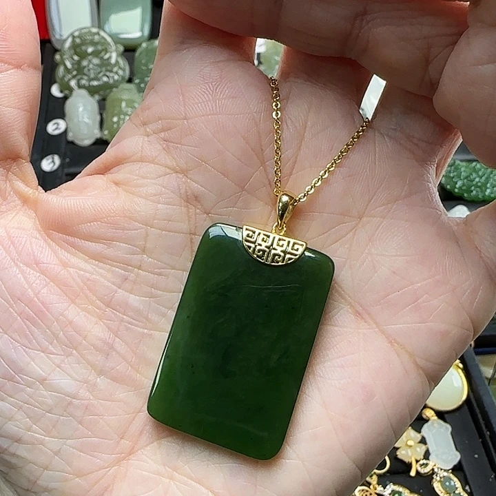 颈饰银S925镶嵌和田玉