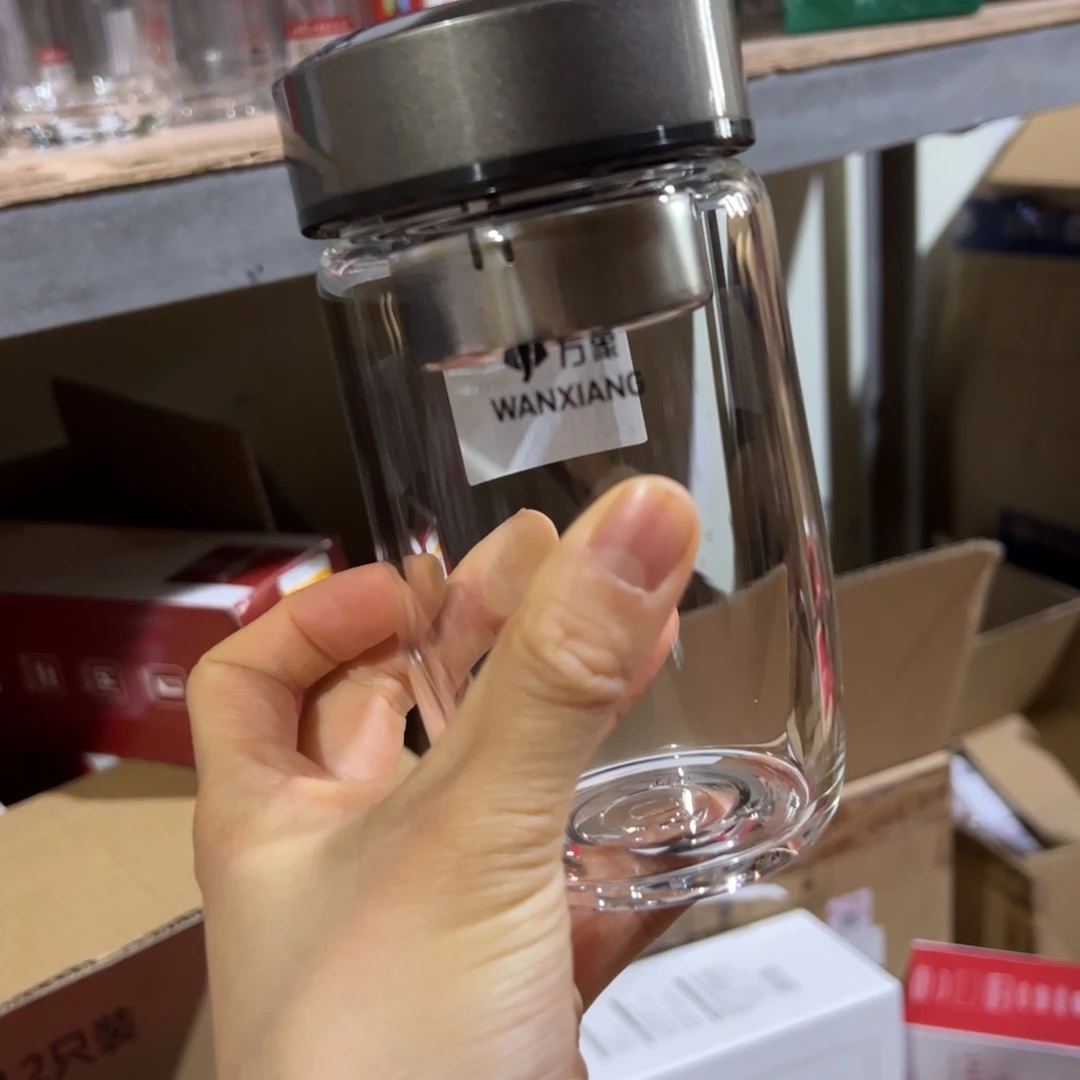 U402单层烫手玻璃杯380杯套