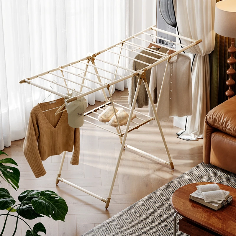 格美居简易晾衣架多功能晒被子大衣晾晒架家庭室内阳台折叠晾晒架
