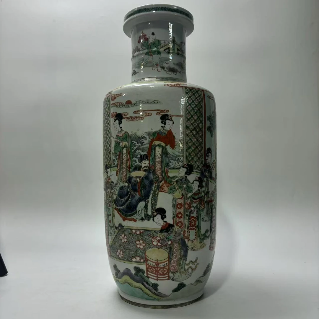 HJD2501-146五彩人物故事纹棒槌瓶十二金钗