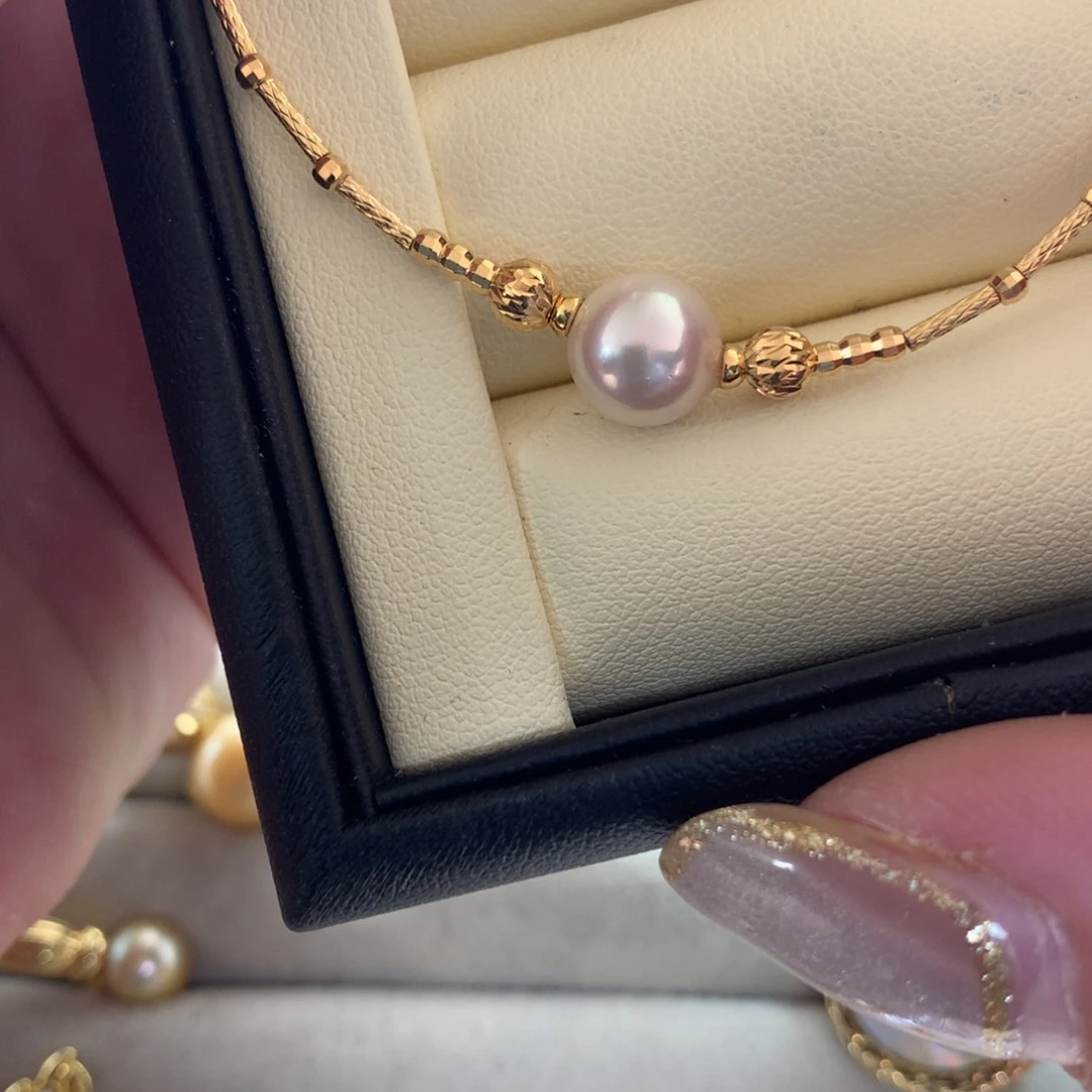 海水珍珠银S925镶嵌手绳