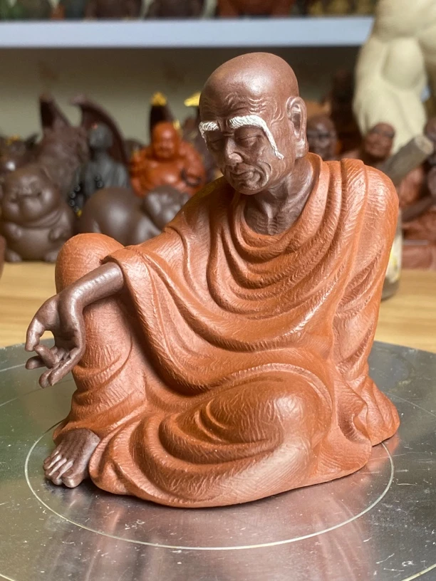 紫砂罗汉 全手工制作 原矿紫泥➕红泥 尺寸 高11宽11