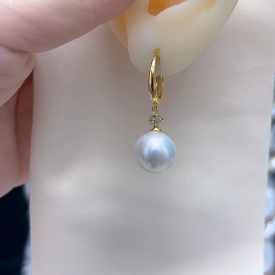 淡水珍珠耳饰银S925镶嵌
