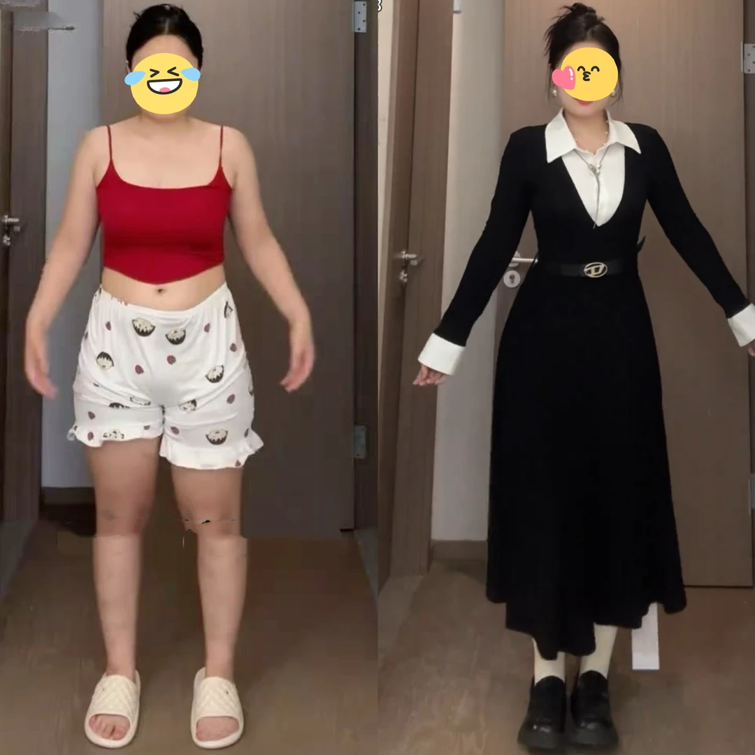 大码法式假两件连衣裙女秋冬胖mm显瘦高级感气质收腰小众长袖裙子