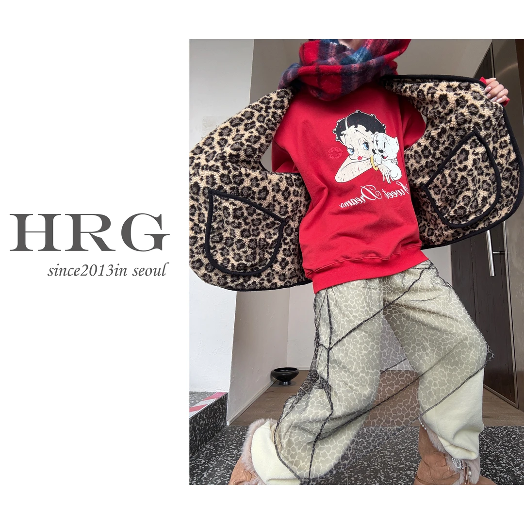 【成套链接】冬季贝蒂印花加绒圆领套头卫衣宽松保暖显瘦休闲上衣韩