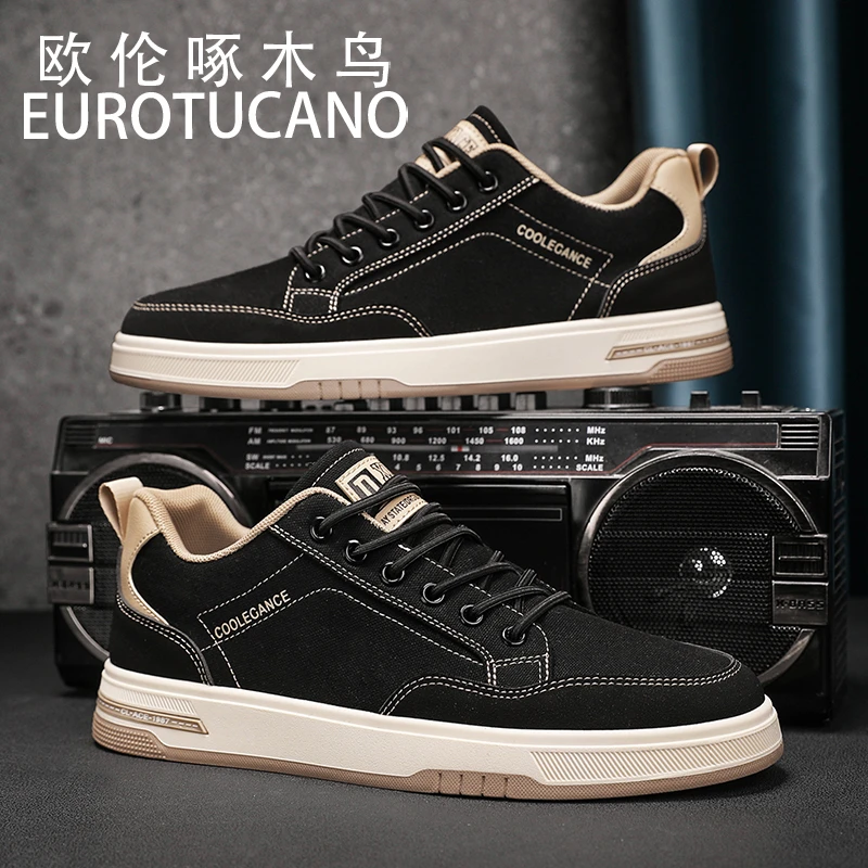 欧伦啄木鸟EUROTUCANO秋冬休闲帆布鞋鞋子潮流男鞋耐磨防滑板鞋
