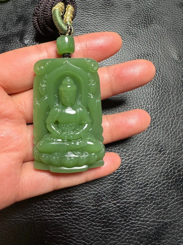 和田玉碧玉男土护身观音