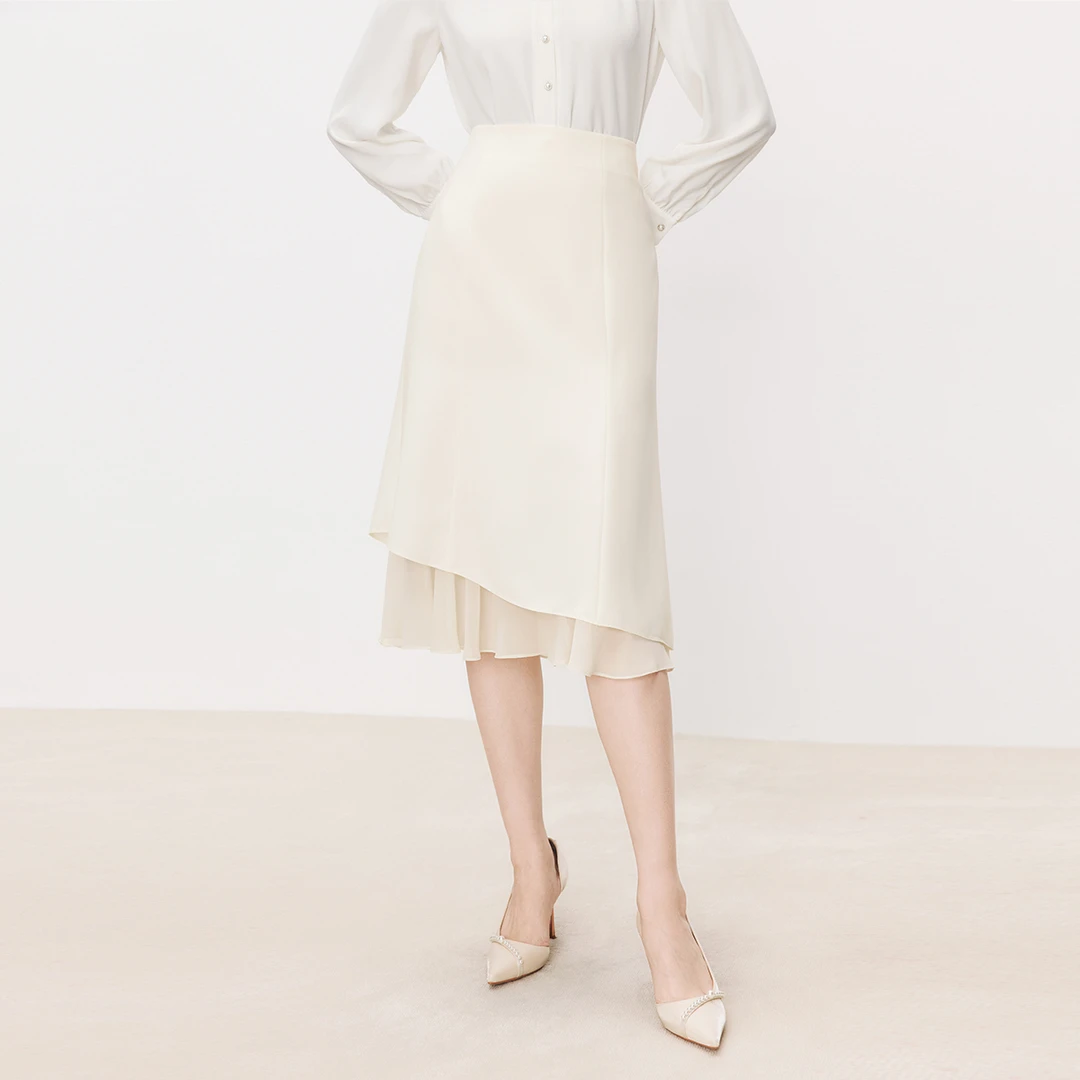 【商场同款新品】欧若智性风不规则百搭时尚通勤鱼尾裙KW03566W0