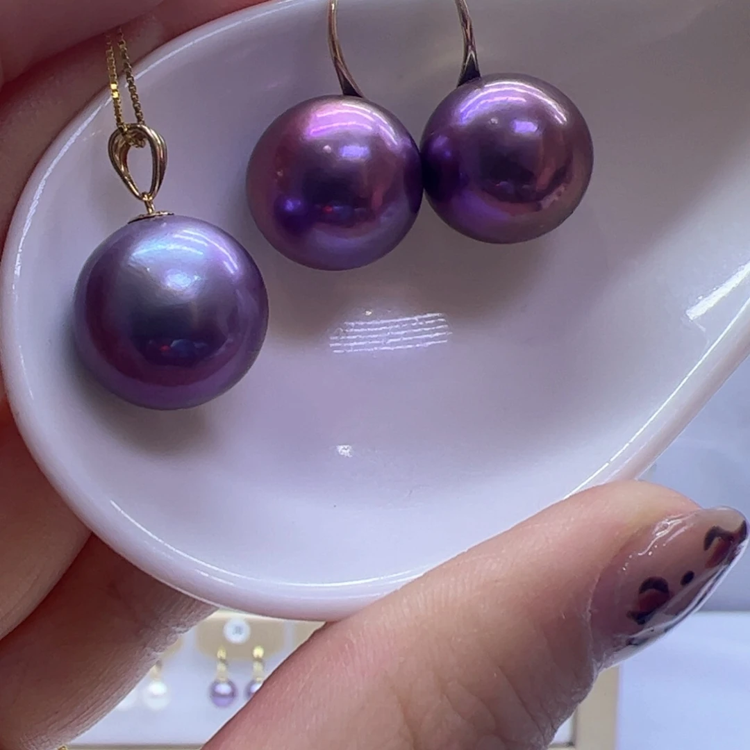 淡水珍珠吊坠(赠链)18K金镶嵌