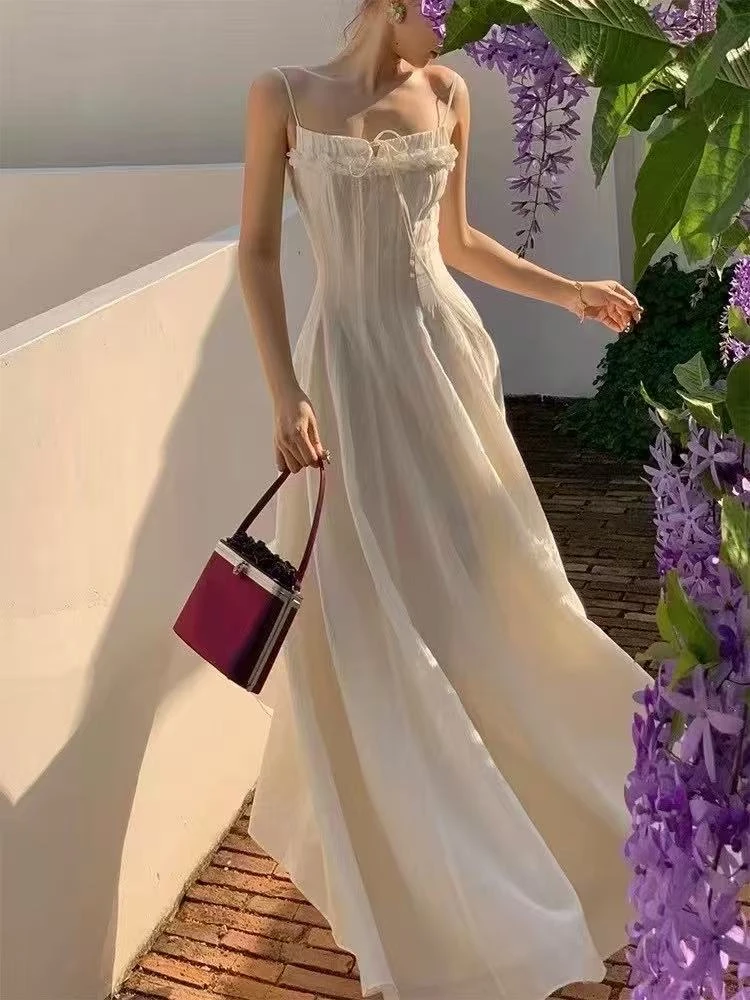 【Lanshanshan】韩系轻奢显瘦连衣裙法式长裙