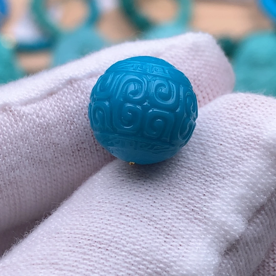 未镶嵌绿松石珠宝奇石12.3mm