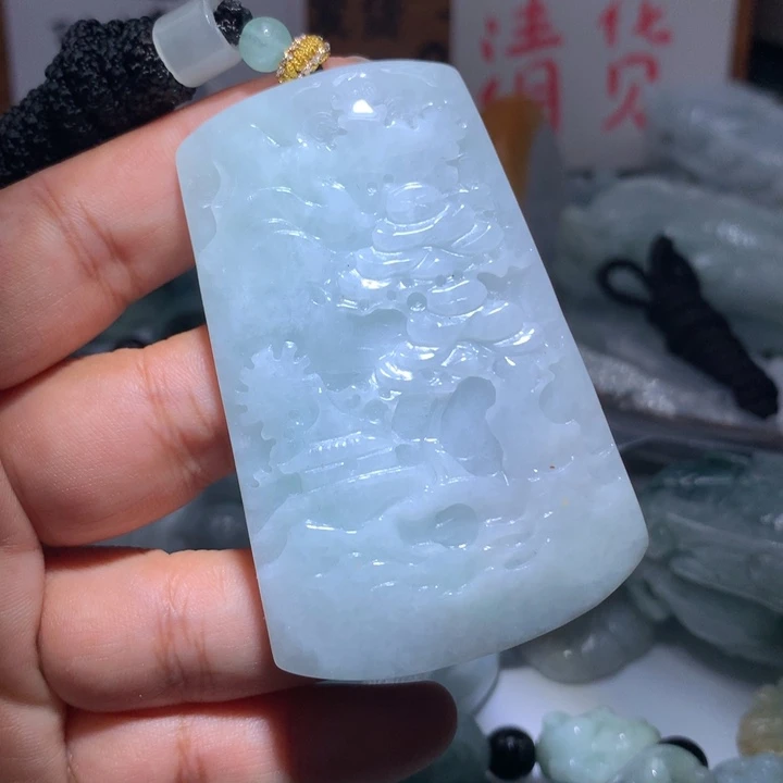 翡翠未镶嵌颈饰保真天然A货翡翠