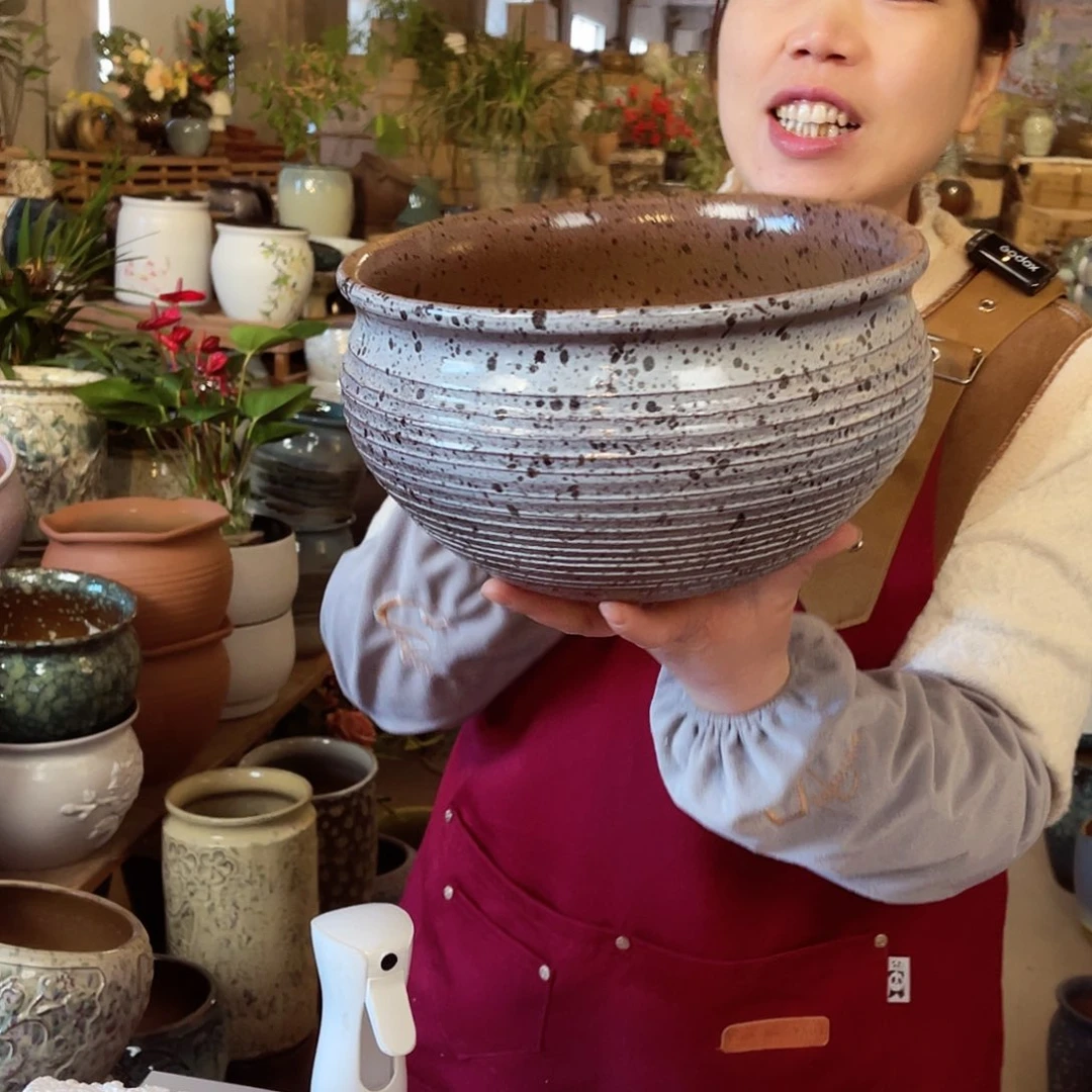 紫砂花盆高度14口径24