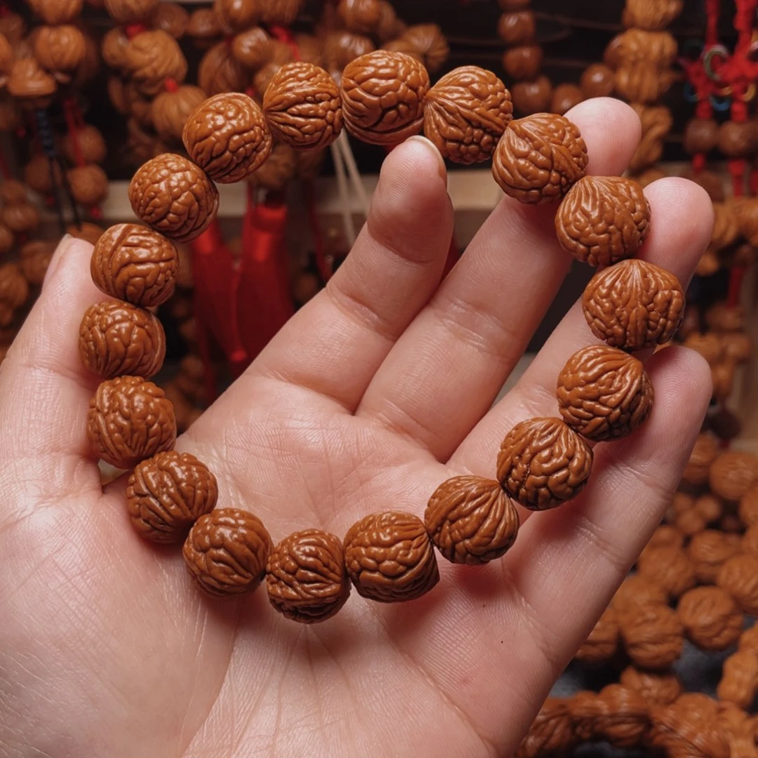 木质类龙纹桃枭手串