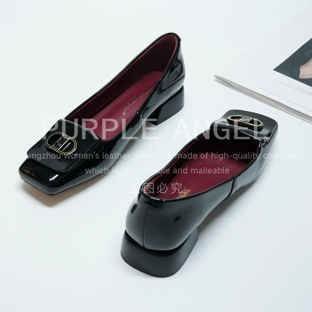 Chic Pa联名轻奢高定/新款法式时尚浅口方头薄款单鞋30000