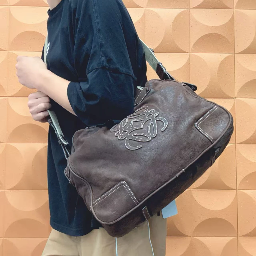 95新 LOEWE/罗意威 【胖】32PP07 咖色单肩托特包