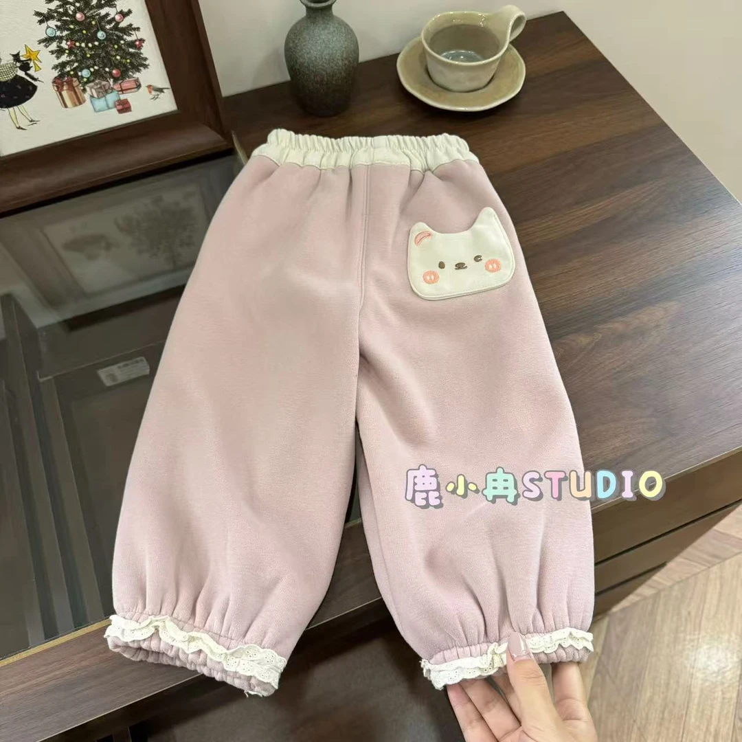 【鹿小冉】深秋女童小兔子一体绒加绒休闲裤卫裤儿童秋冬穿搭89657