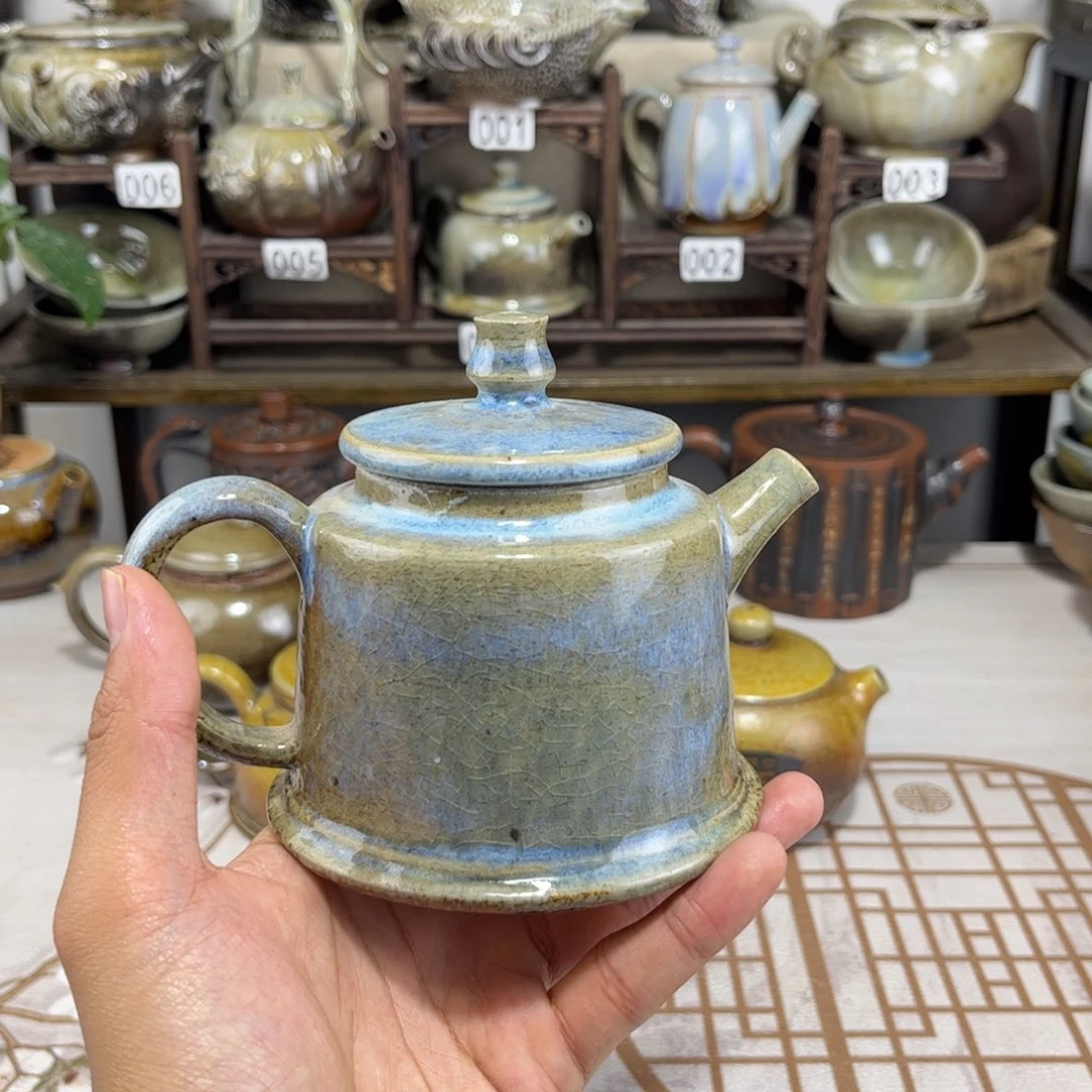 220cc白泥柴烧德钟壶，古法传承裸坯柴烧