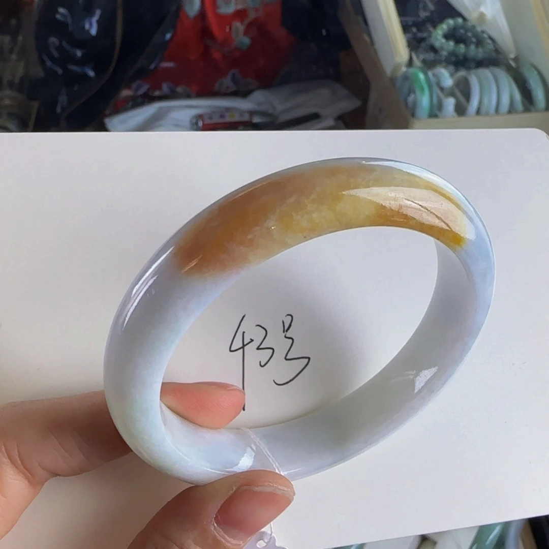 翡翠手镯未镶嵌老坑58.7圈胶