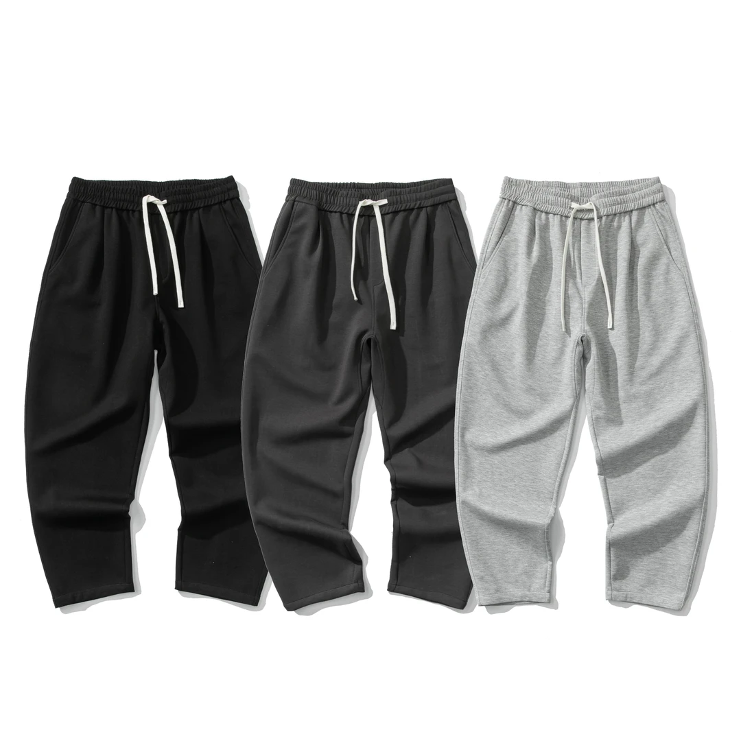 可穿大码秋冬空气层卫裤宽松立体大裆抗皱高弹休闲长裤工装裤灰男