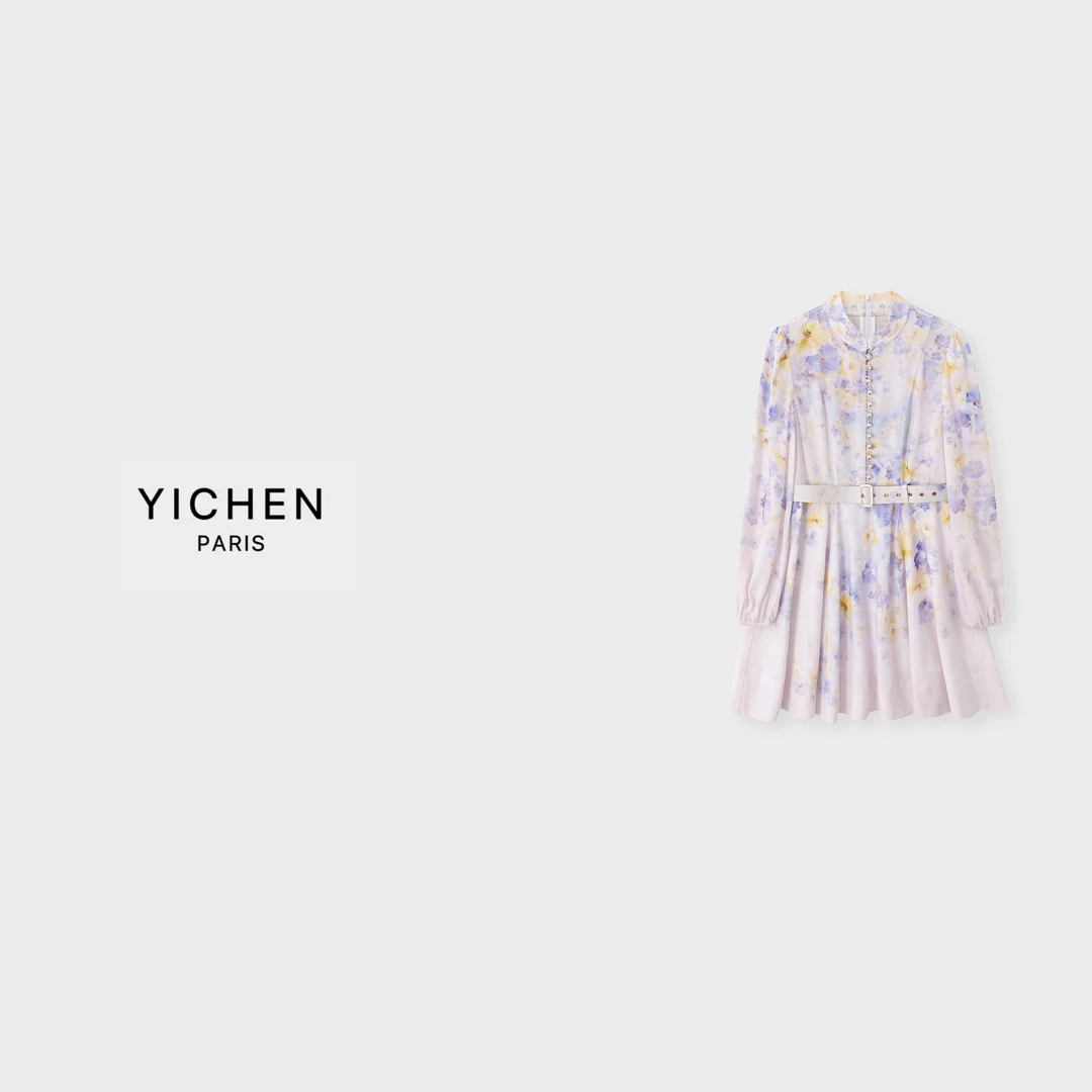 YC 25ss zm度假系列印花高定亚麻连衣裙-5127