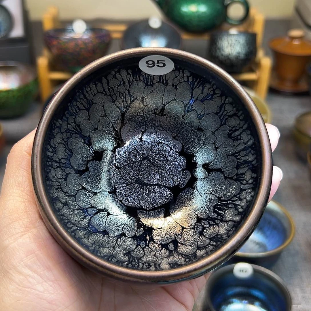 茶盏黑牡丹波体手工