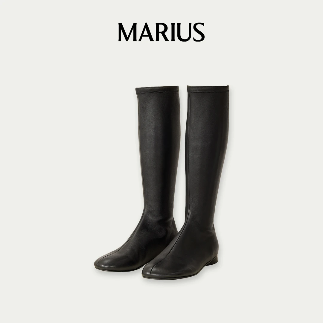 MARIUS"咩咩靴"弹力抗皱回弹造型感小圆头长靴