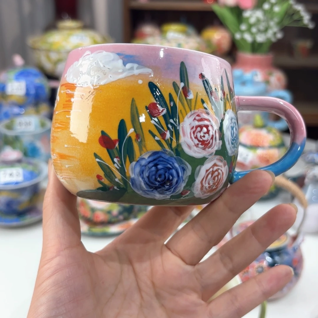 景德镇手绘高温釉下彩陶瓷茶具