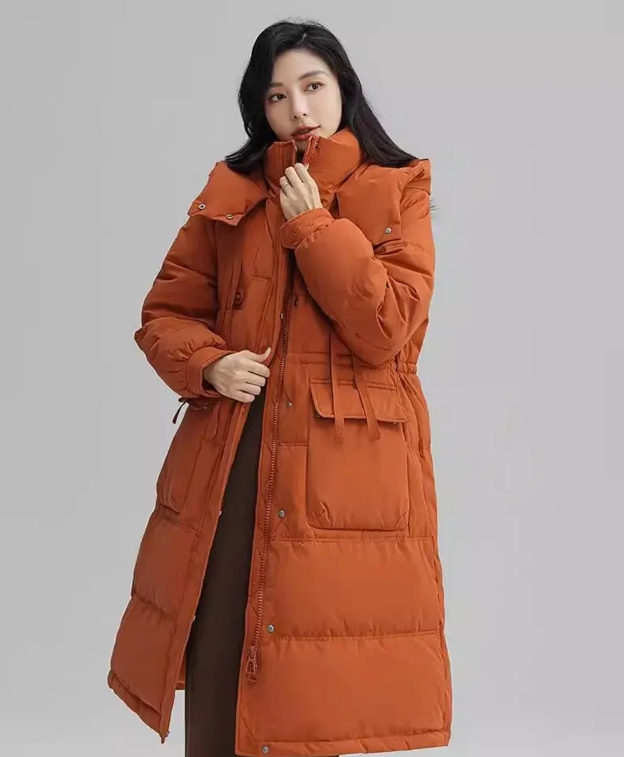 A11飘带羽绒服砖红 （S衣长98左右）