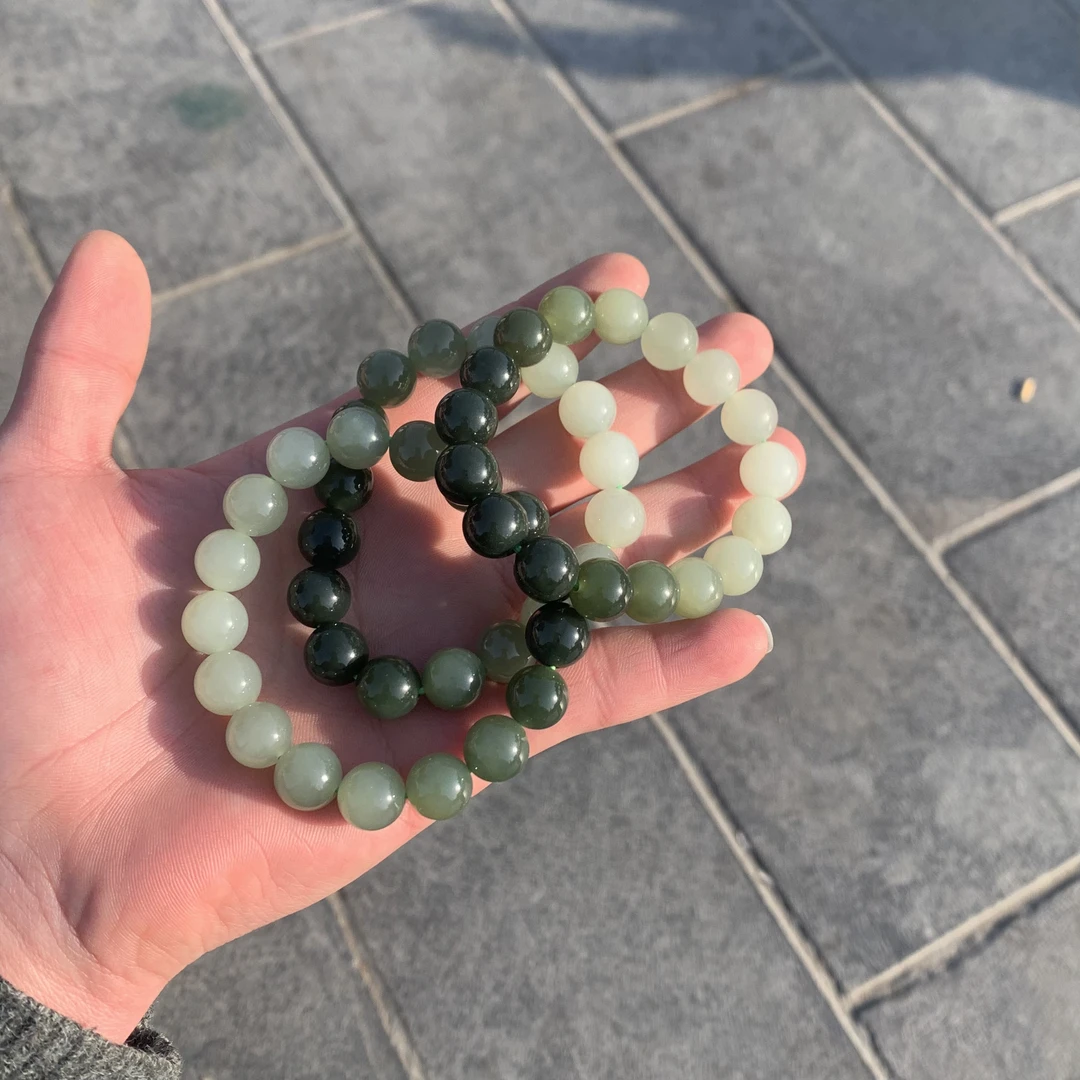 天然和田玉渐变手串多样性发货拍一发一