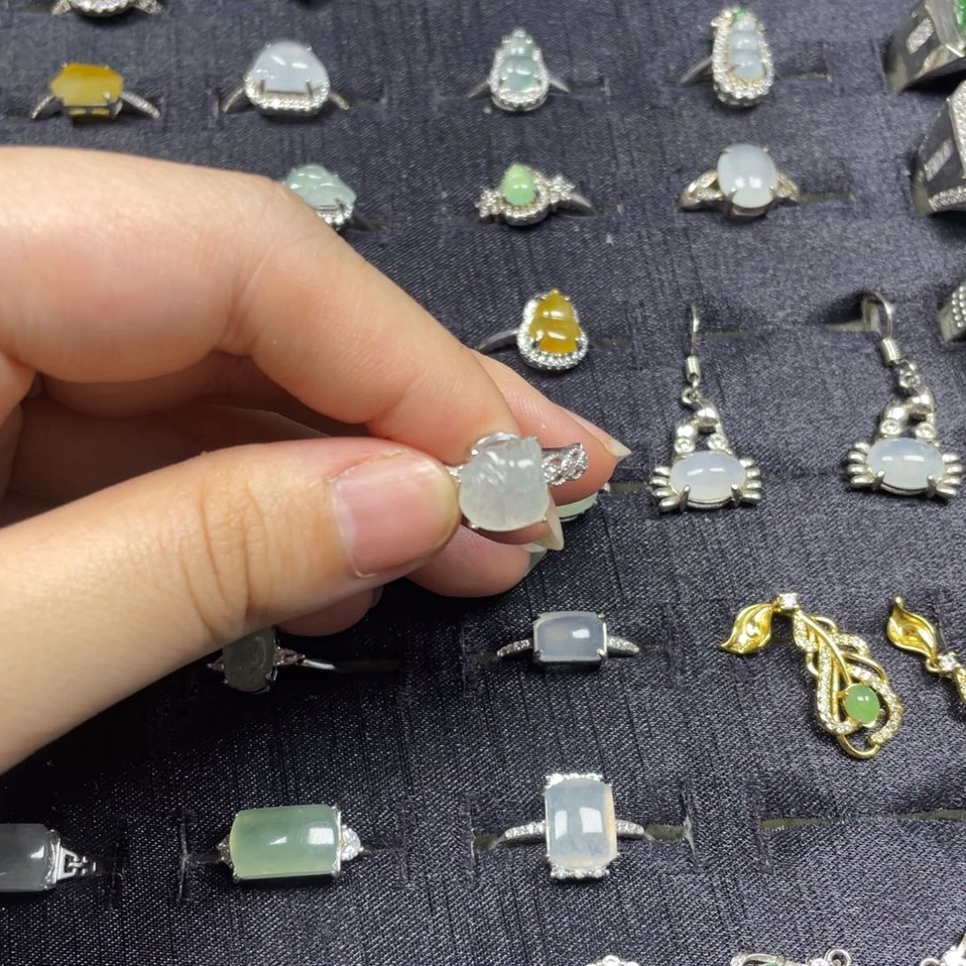 翡翠银S925镶嵌戒指