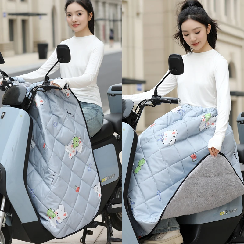 电动车挡风被可挂可穿骑摩托车保暖护腿护膝加厚挡风裙防水防风衣