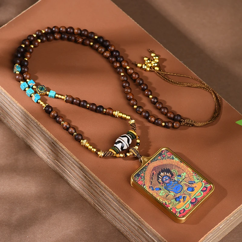 藏式手工项链唐卡吊坠绳新中式扎基拉姆蛇
