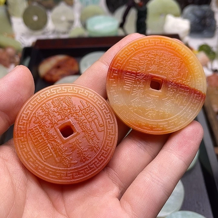 蛇纹石玉挂件合金菩**束