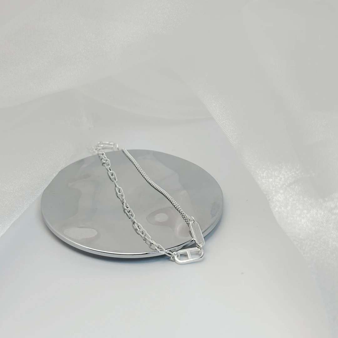 足银手链 「双链之约」010015 足银手链，已售罄