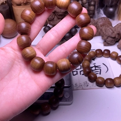 檀香木手串/手链檀香黑肉15/16横纹虎纹沉