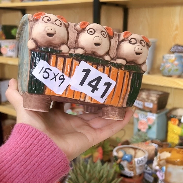 陶瓷多肉花盆满15包邮