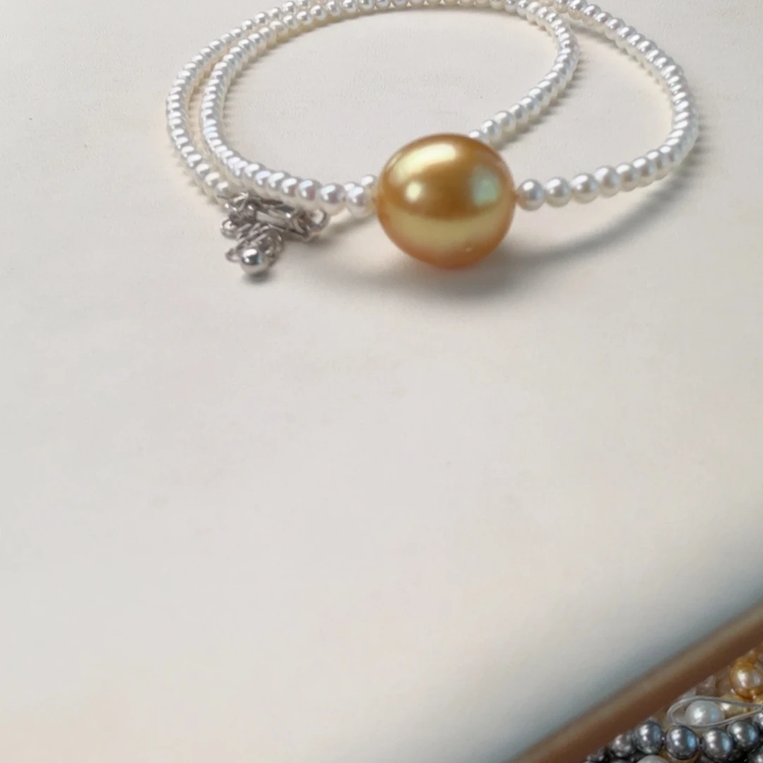 海水珍珠颈饰银S925镶嵌13-14