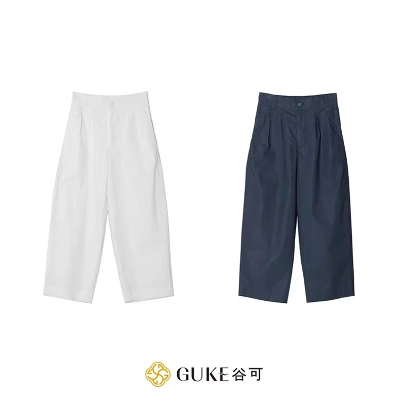 夏季新款时尚休闲运动九分裤2025年气质简约高腰显瘦直筒裤女纯色