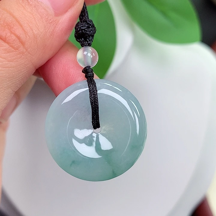 颈饰未镶嵌翡翠平安扣 24.6x5.3mm