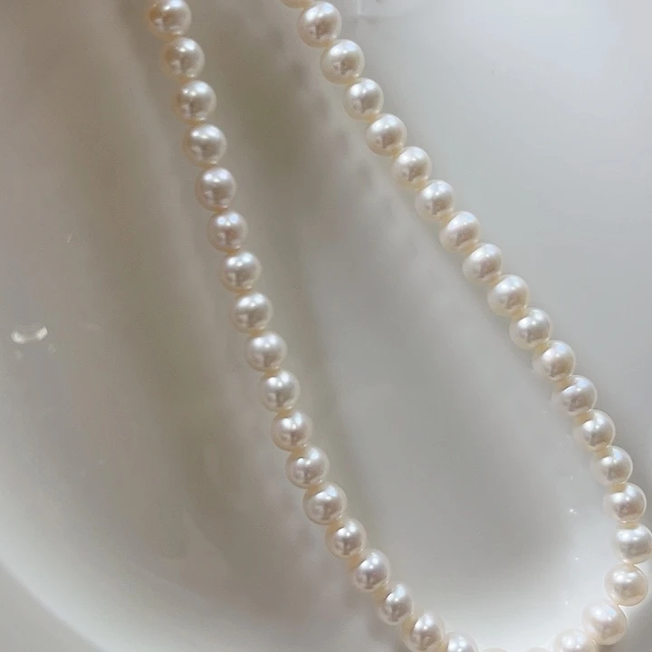 淡水珍珠7.5左右一条毕业新货炸未镶嵌