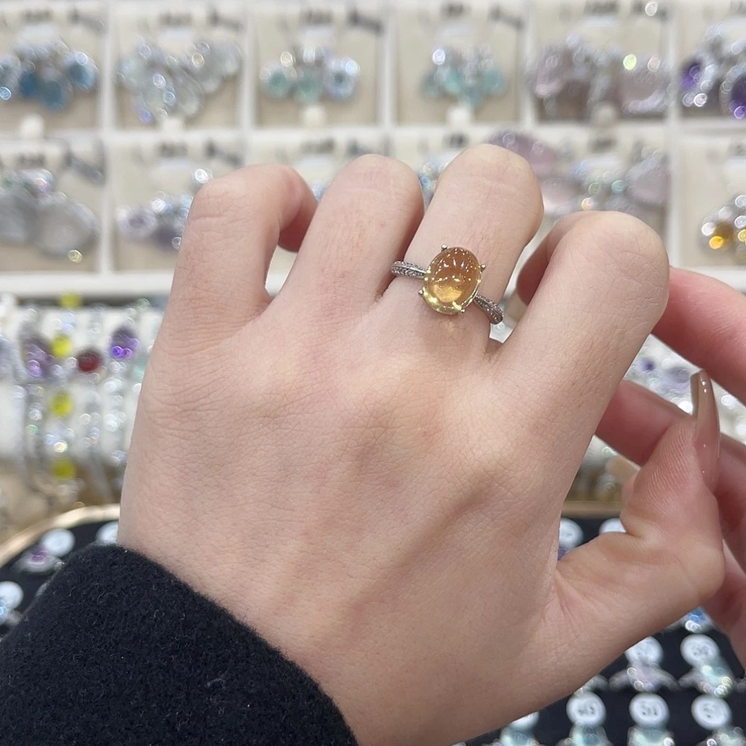 蛇纹石玉银S925镶嵌戒指