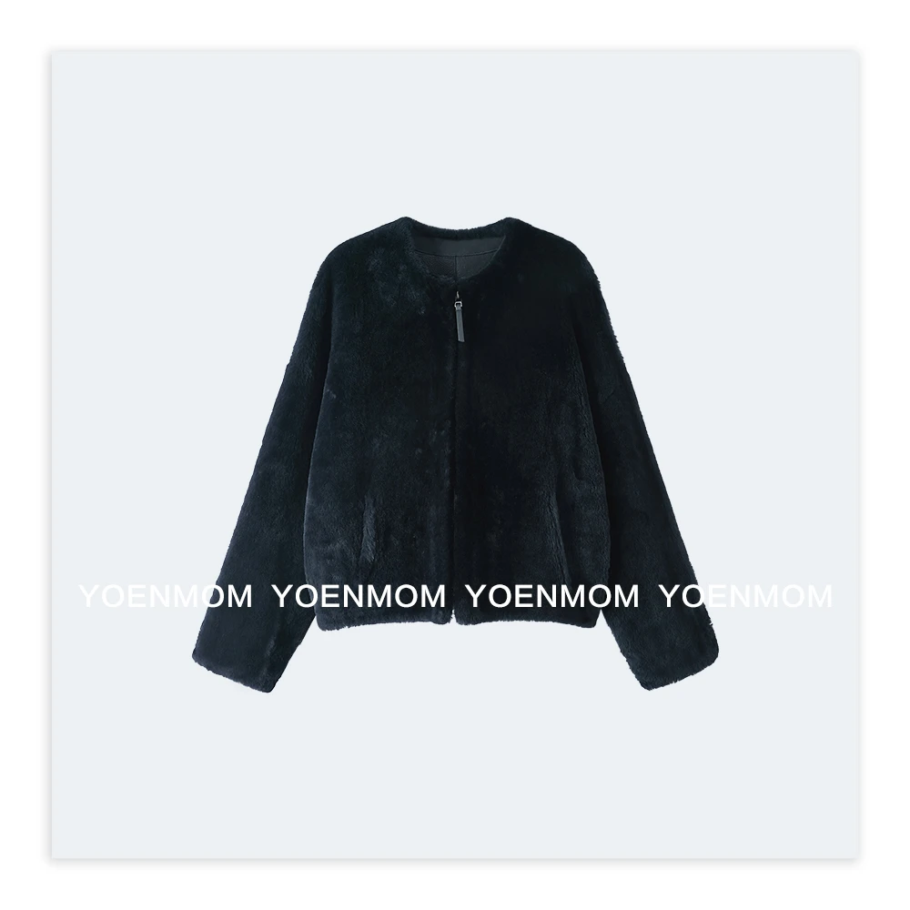 YOENMOM·谧光·澳洲进口美丽奴皮毛一体轻盈蓬松柔软时髦短款外套