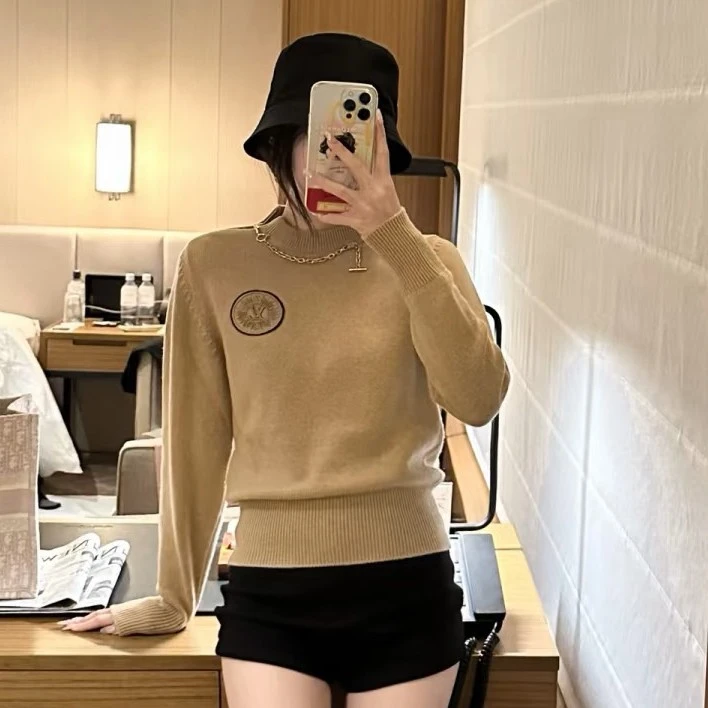 未使用 LouisVuitton/路易威登 002425 24款Logo修身毛衣 L码