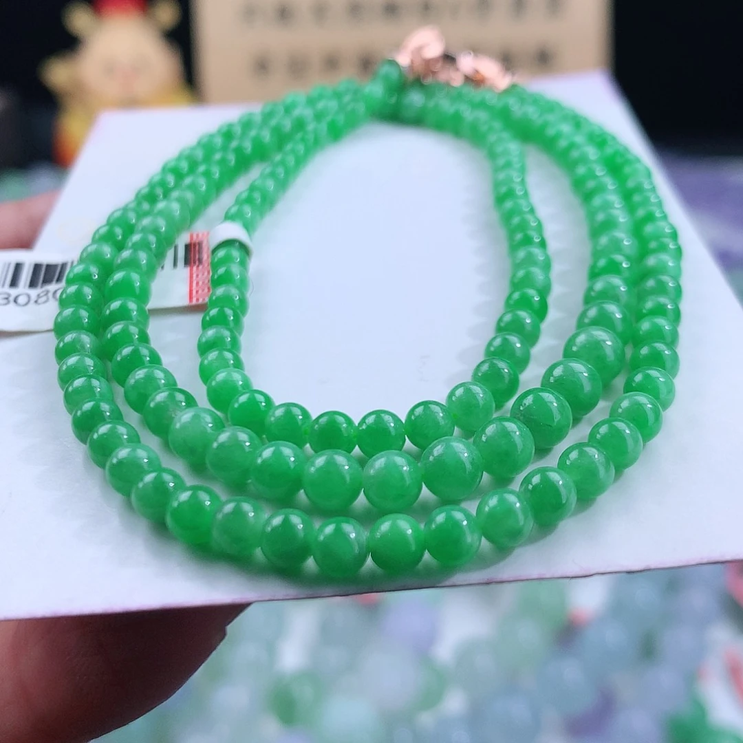 翡翠手链未镶嵌卡3.3-4.7mm