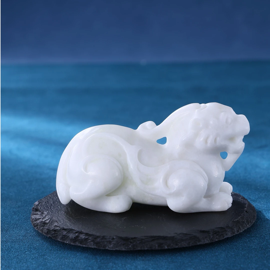 陕西蓝田玉貔貅手把件百搭款天然玉石摆件