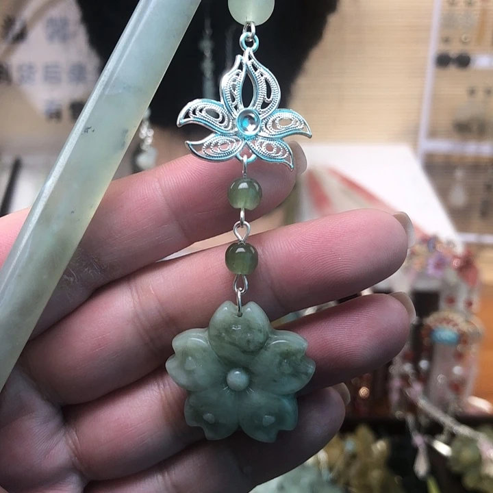 蛇纹石玉未镶嵌发簪