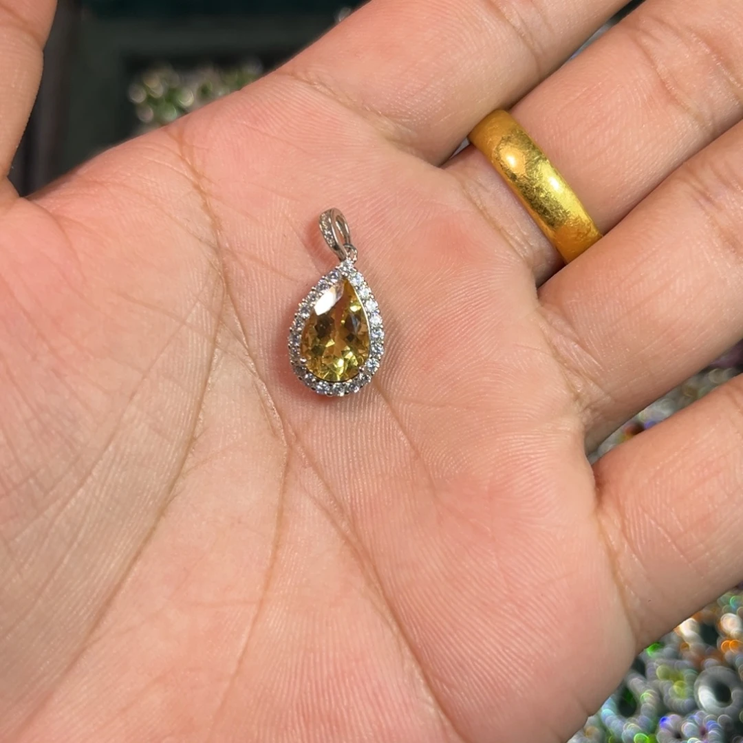 水晶颈饰银S925镶嵌