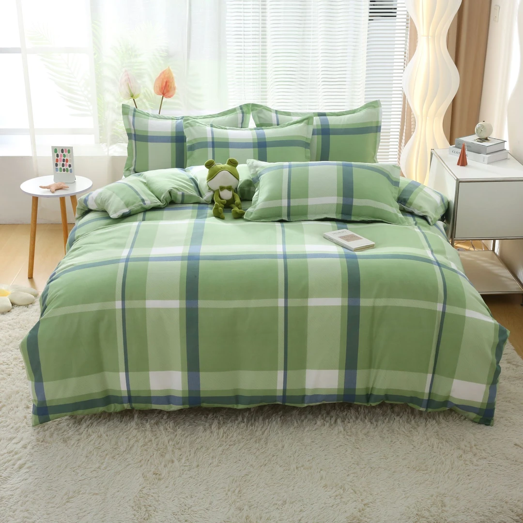 2.0*2.3m（±5cm）床单【简约绿格】