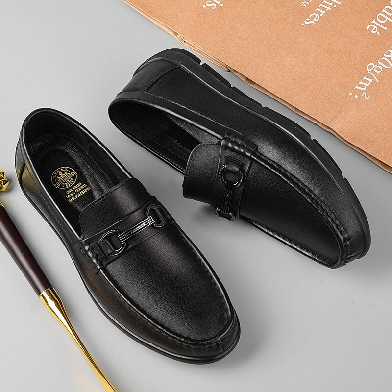 9988一脚蹬豆豆鞋男潮流黑色软底软皮男士休闲百搭舒适时尚皮鞋男